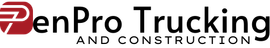 Black silhouette of a semi-truck with speed lines; the text 