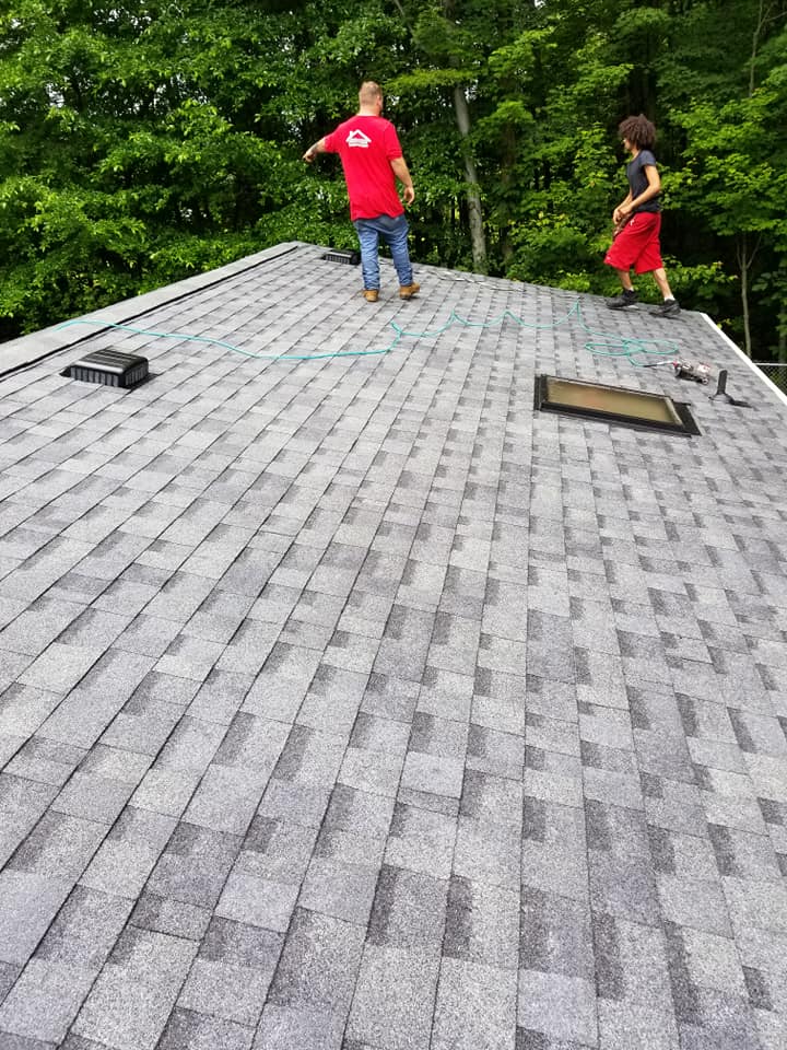 Men Checking Roof — Warren, OH — Brothers Roofing & Siding