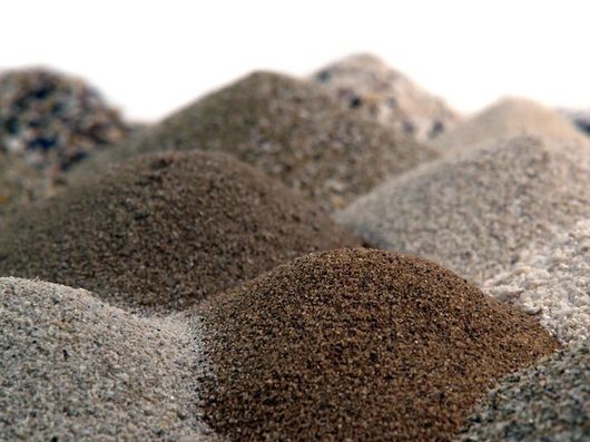 piles of extracted dust various colours of soil in piles