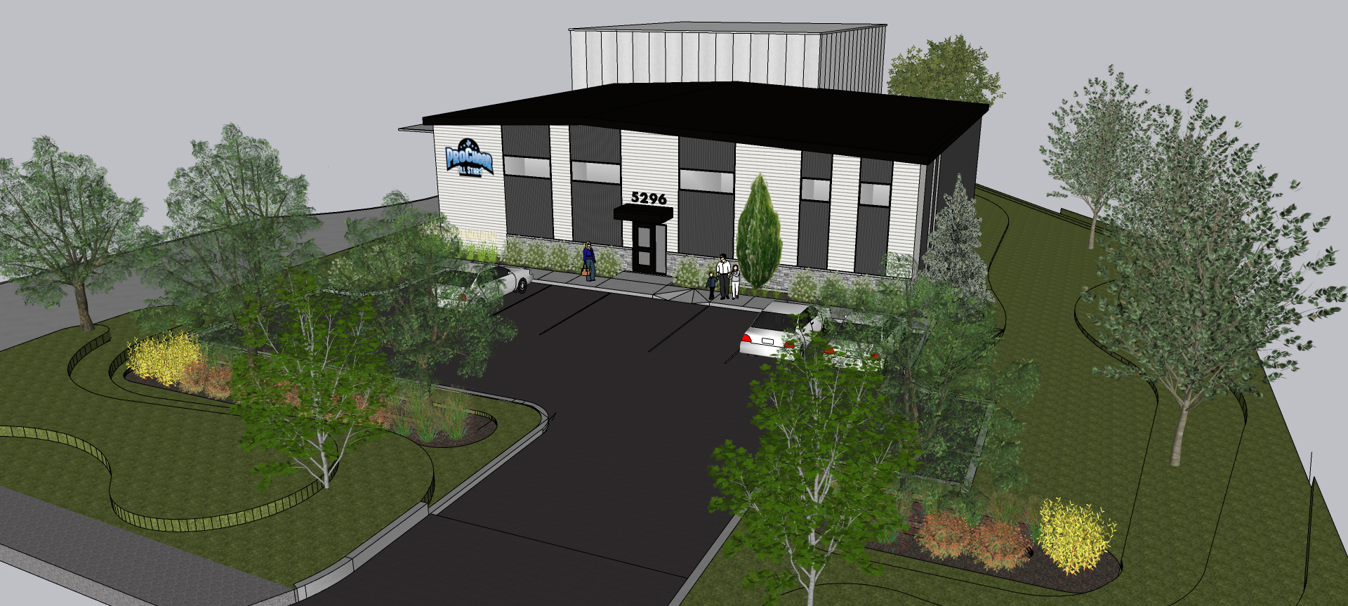 Une image générée par ordinateur d'une maison sur une colline