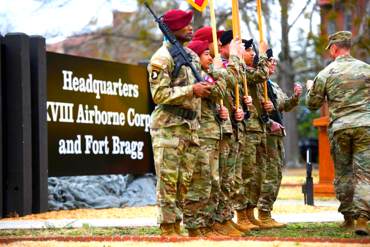 U.S. Army soldiers at Fort Bragg headquarters in Fayetteville NC | Home of the XVIII Airborne Corps | AgentNow.RealEstate