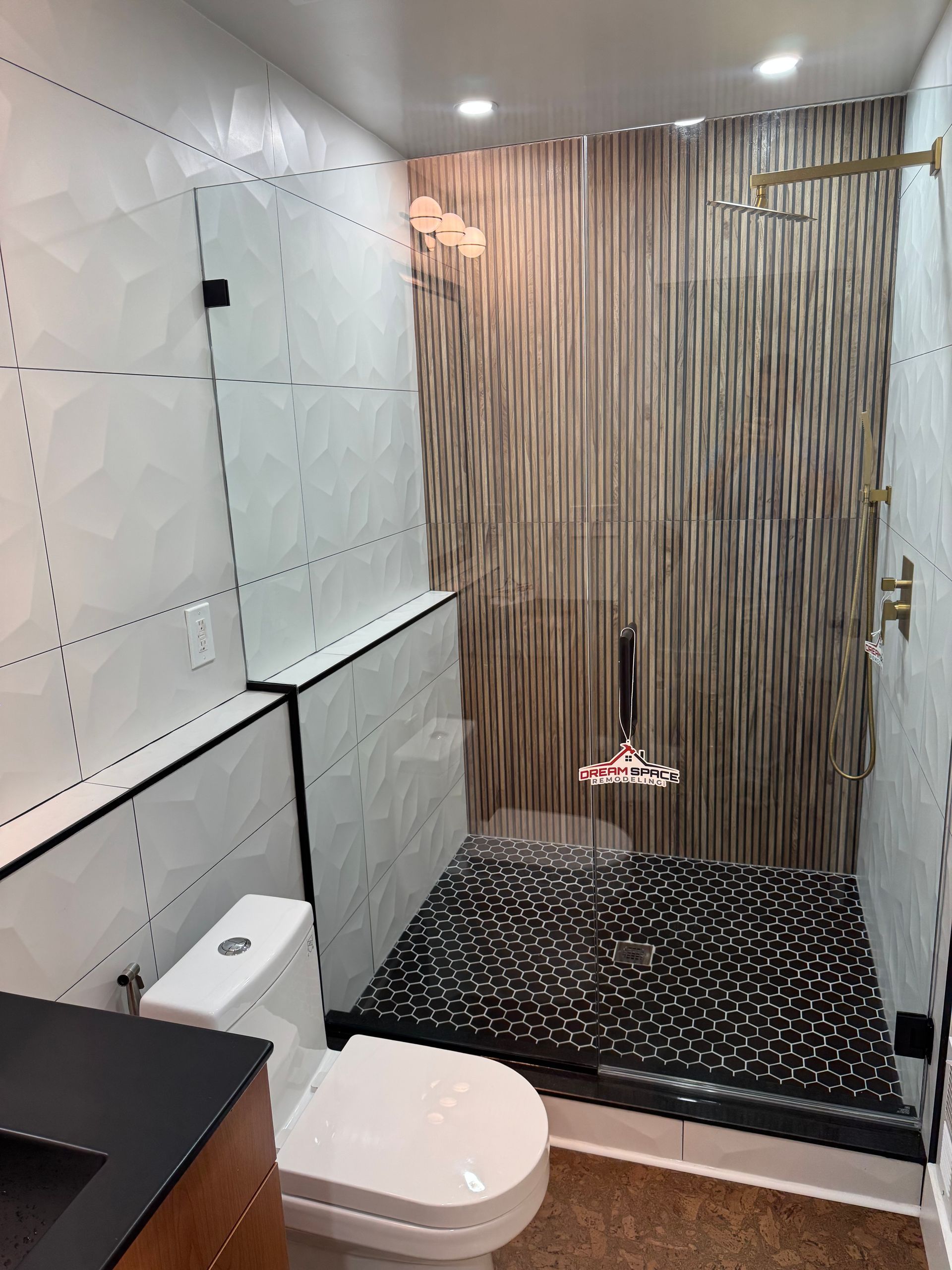 sealed shower grout on shower floor and walls for waterproof protection