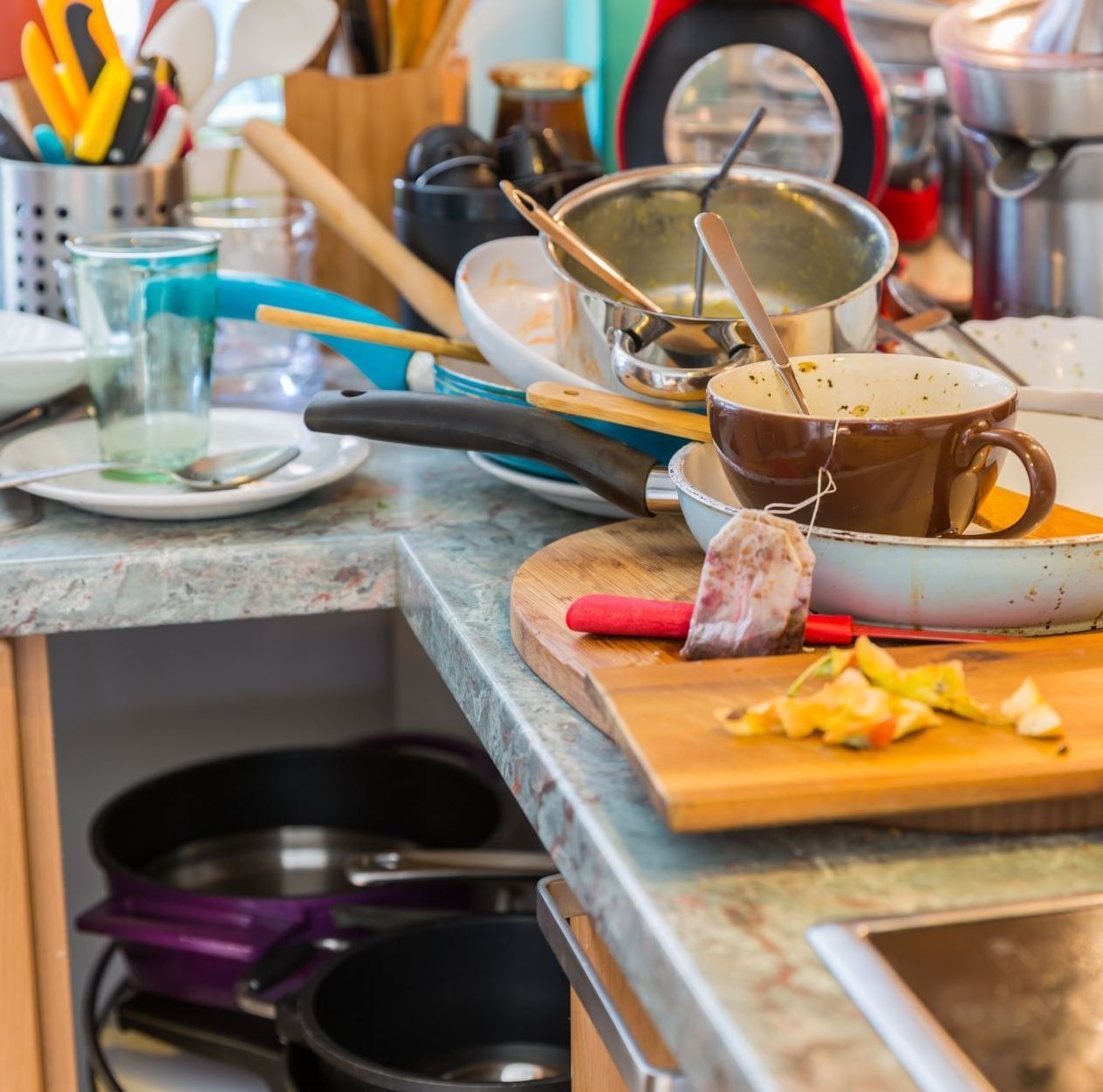 Dishes piling up