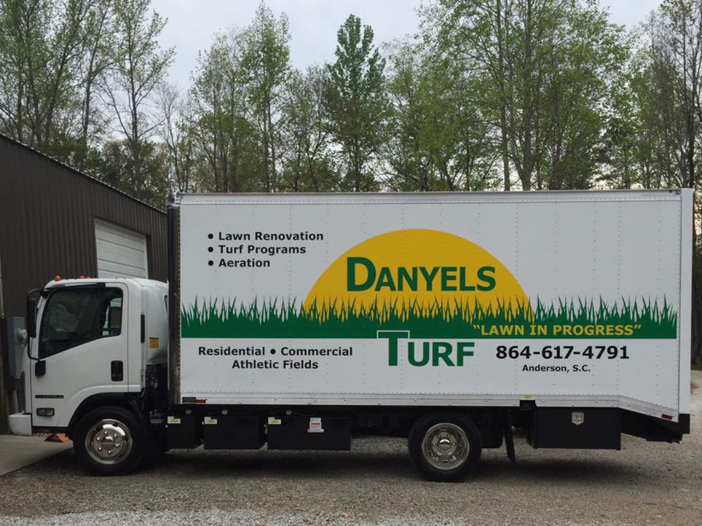 White service truck with 