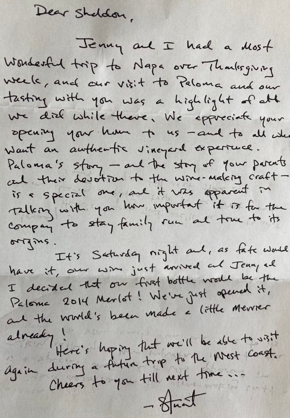 A handwritten letter is addressed to jenny and i
