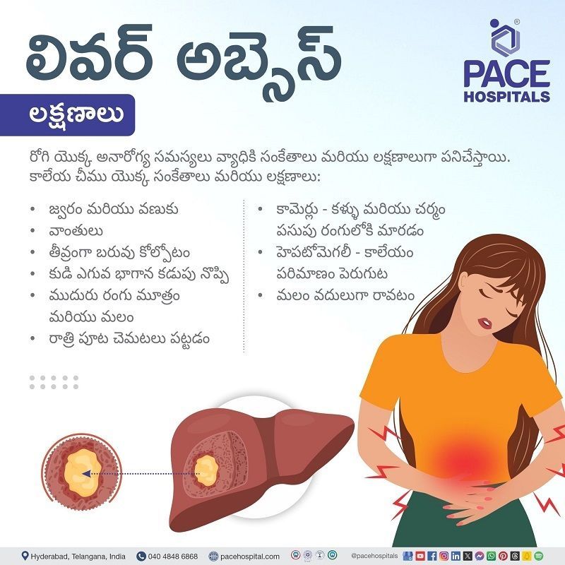 Symptom of liver abscess in Telugu | sign of liver abscess in Telugu | warning sign of liver abscess in Telugu