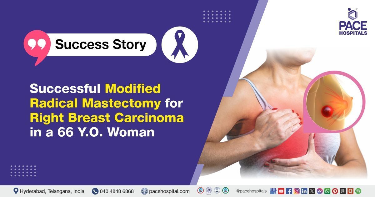 Case study of a 66-year-old woman with T2 right breast carcinoma treated at PACE Hospitals