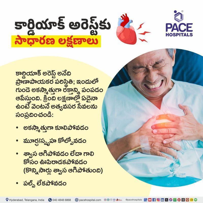 Cardiac Arrest Symptoms in Telugu | కార్డియాక్ అరెస్ట్  సాధారణ లక్షణాలు | Signs and symptoms of cardiac arrest in Telugu
