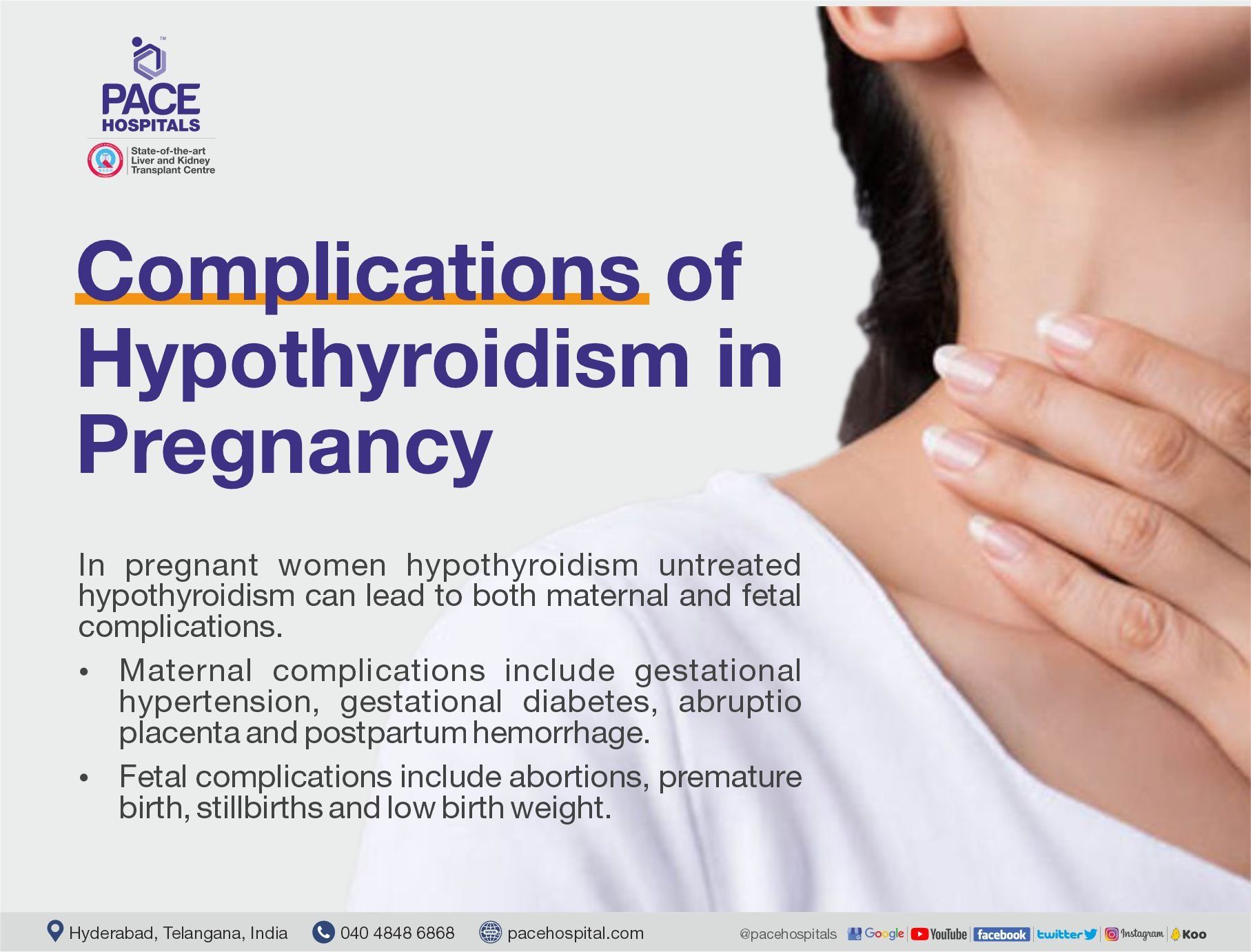 Complications, Risk or Effect of hypothyroidism in pregnancy | Pace Hospitals