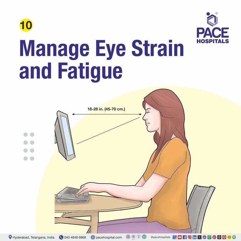 Eye starin Managing at Work Place Sitting posture tips for long working hours at desk