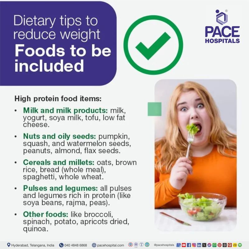 Foods to be Included for Reduce Weight Dietary tips to reduce weight - foods to be included