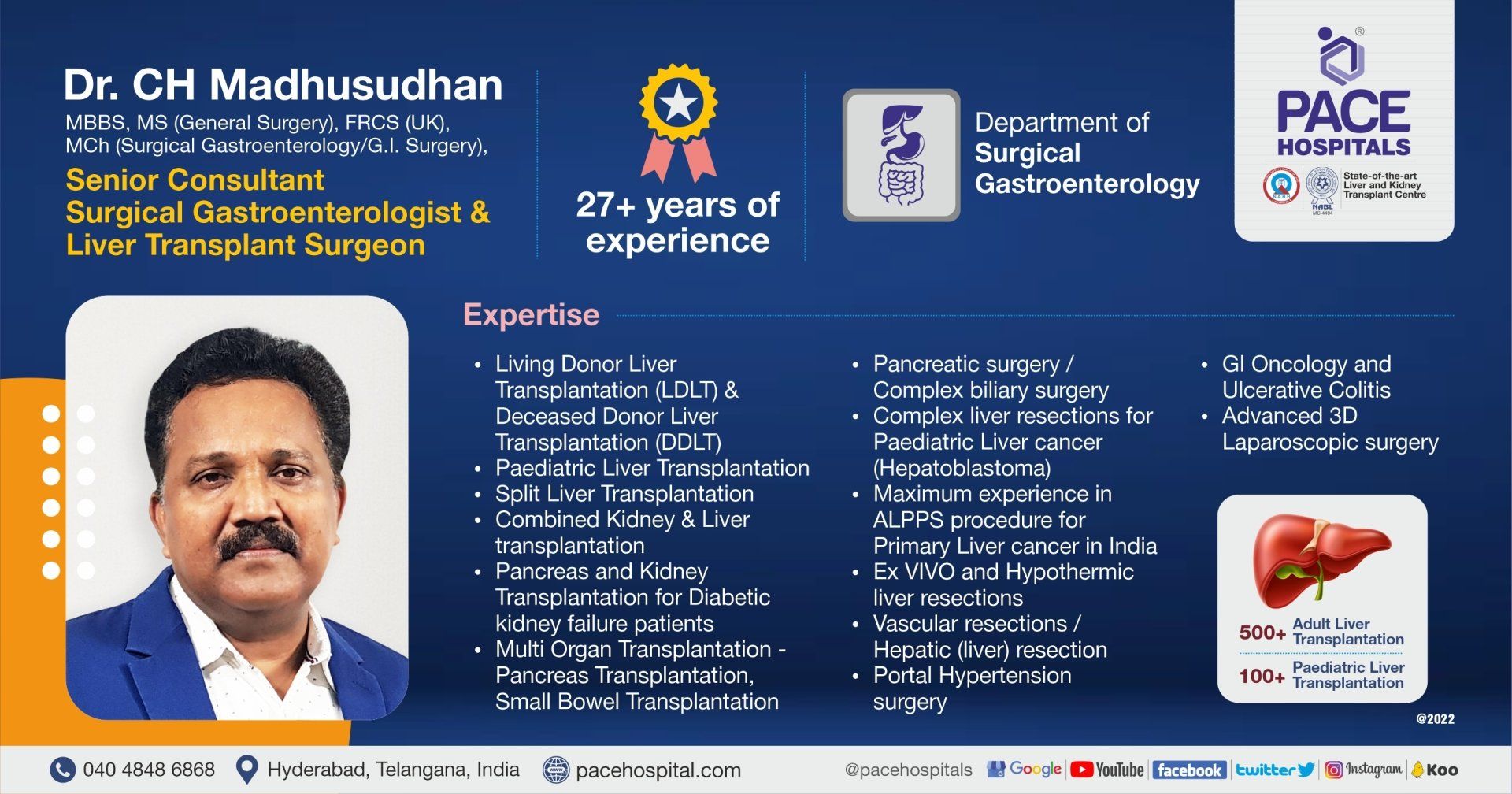 Dr Ch Madhusudhan Best Liver Transplant Surgeon Sge In Hyderabad