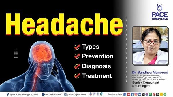 Video of Dr. Sandhya Manorenj from PACE Hospitals explaining headache types, prevention & treatment