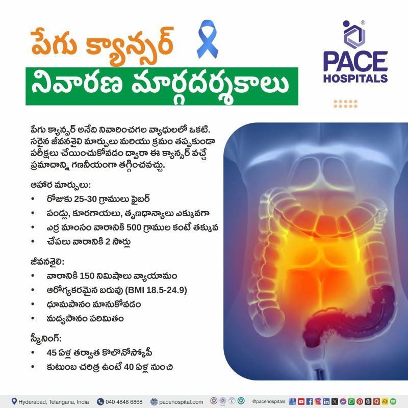 Intestinal Cancer Prevention in Telugu | పేగు క్యాన్సర్ నివారణ | Prevention of Intestinal Cancer in Telugu