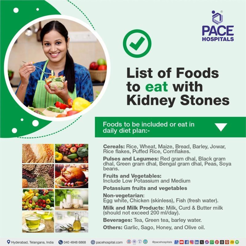 List of foods to eat with Kidney Stones | Diet plan for Kidney Stones