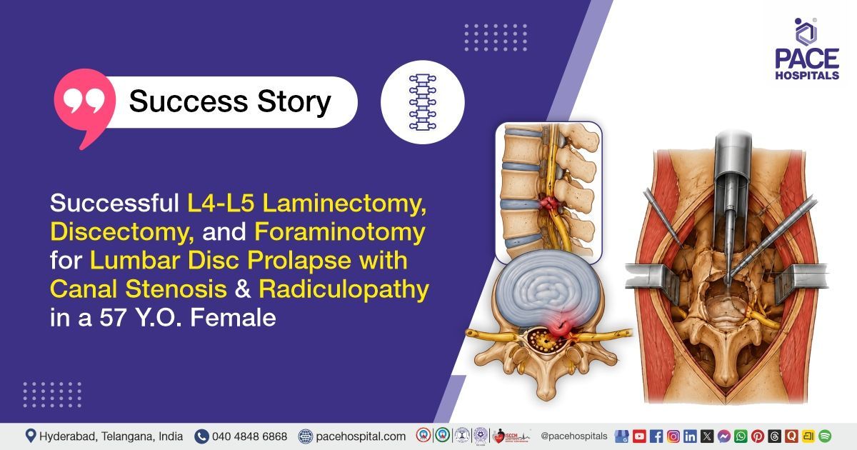 Successful L4-L5 Laminectomy, Discectomy & Foraminotomy for Lumbar Disc Prolapse at PACE Hospitals