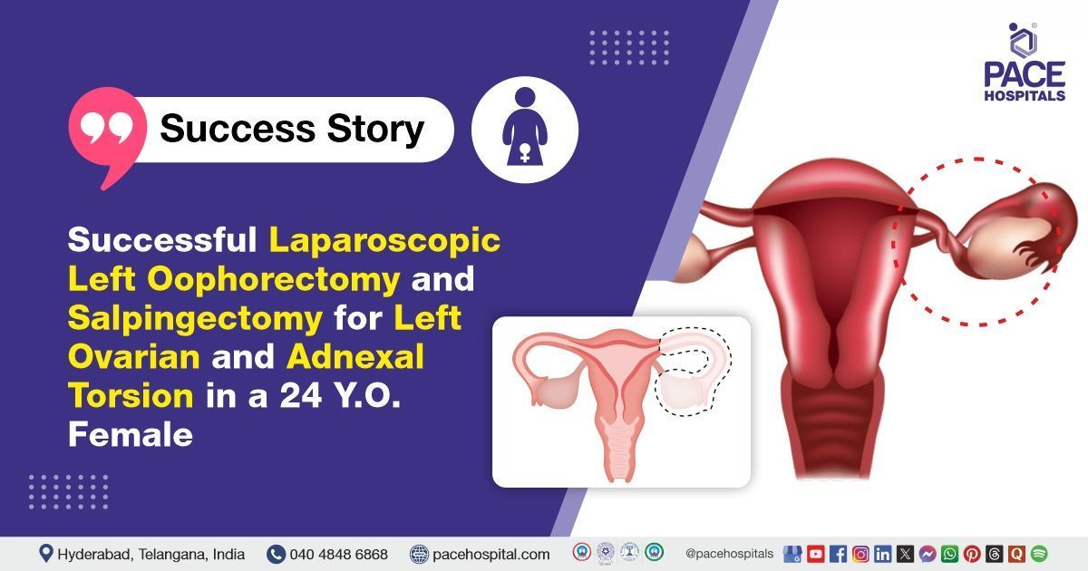 Successful oophorectomy and salpingectomy done for ovarian & adnexal torsion at PACE Hospitals