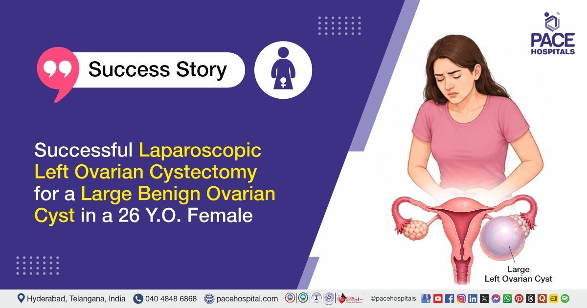 Successful Laparoscopic Left Ovarian Cystectomy for a Large Benign Ovarian Cyst at PACE Hospitals