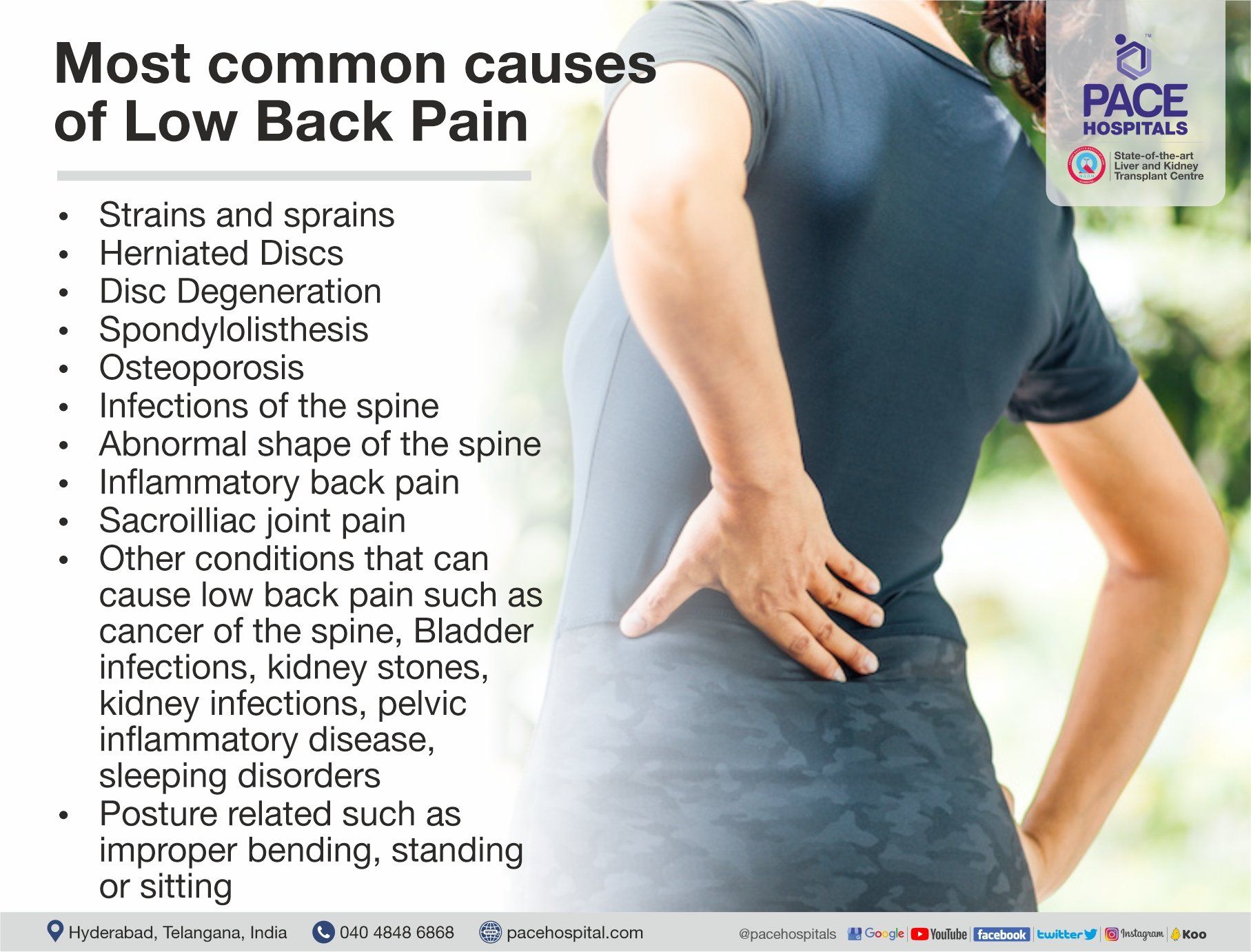 Most common causes of low back pain | lower back pain causes Pace Hospitals