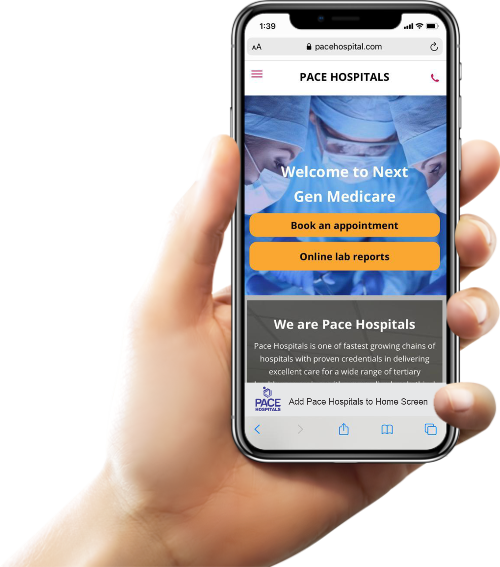 Progressive Web App for mobile - Pace Hospitals