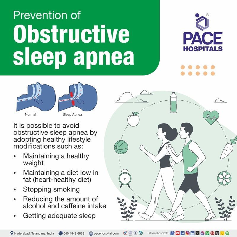 Prevention of obstructive sleep apnea | obstructive sleep apnea Prevention | obstructive sleep apnea preventive measures | Illustration showing the preventive measures of obstructive sleep apnea