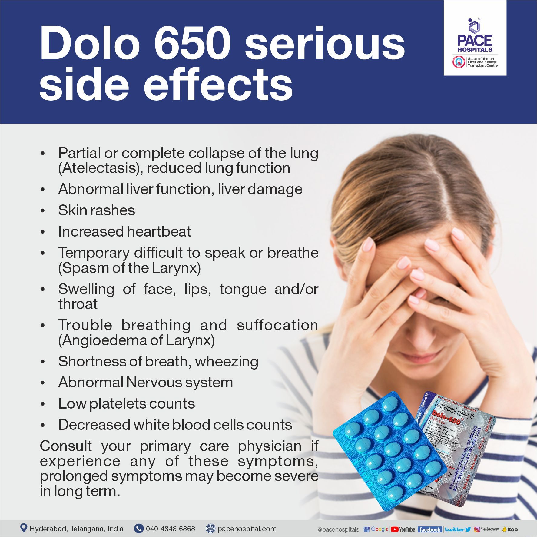 Serious side effects of Dolo 650 tablet