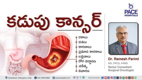 Stomach Cancer Symptoms & Treatment Explained by Dr. Ramesh Parimi in Telugu from PACE Hospitals.