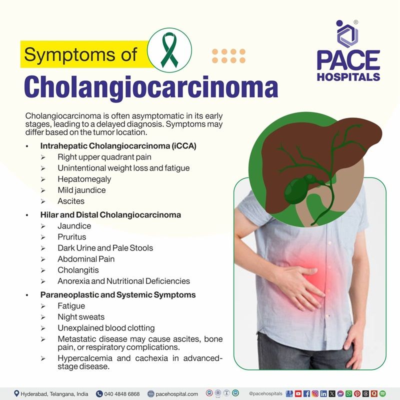 Bile duct cancer symptoms​ | Cholangiocarcinoma Symptoms | image showing the symptoms of Cholangiocarcinoma