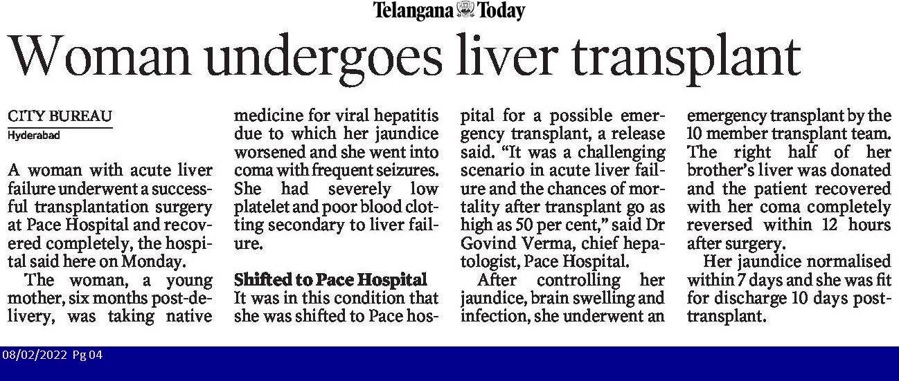 Telangana Today - emergency liver transplant for young mother