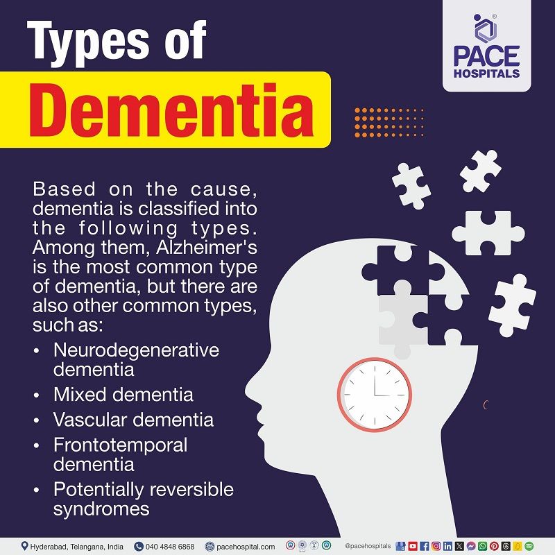 Types of dementia | dementia types | dementia classification | dementia disease types | Visual depicting different types of dementia