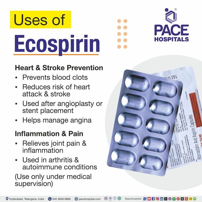 ecosprin uses | ecosprin tablet uses | use of ecosprin | ecosprin 75 uses