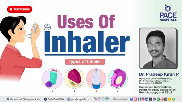 Dr. Pradeep Kiran Panchadi from PACE Hospitals explaining inhaler use in an instructional video. 