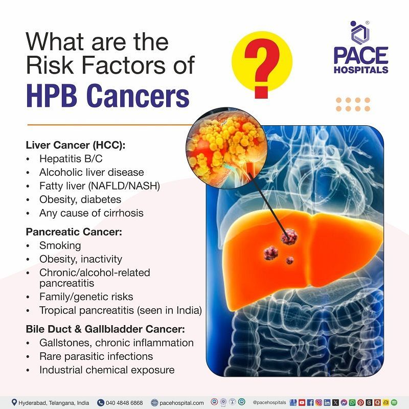 What are the risk factors of HPB Cancers