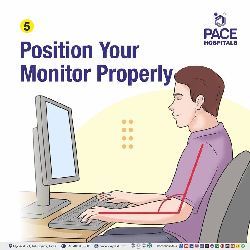 Proper Sitting Posture Before Desktop Work desk setup showing correct ergonomic sitting posture