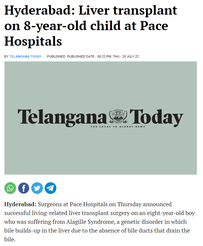 liver transplantation for a child with rare genetic disorder - Telangana Today