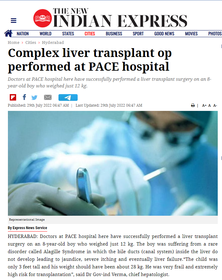 liver transplantation for a child with rare genetic disorder - new indian express