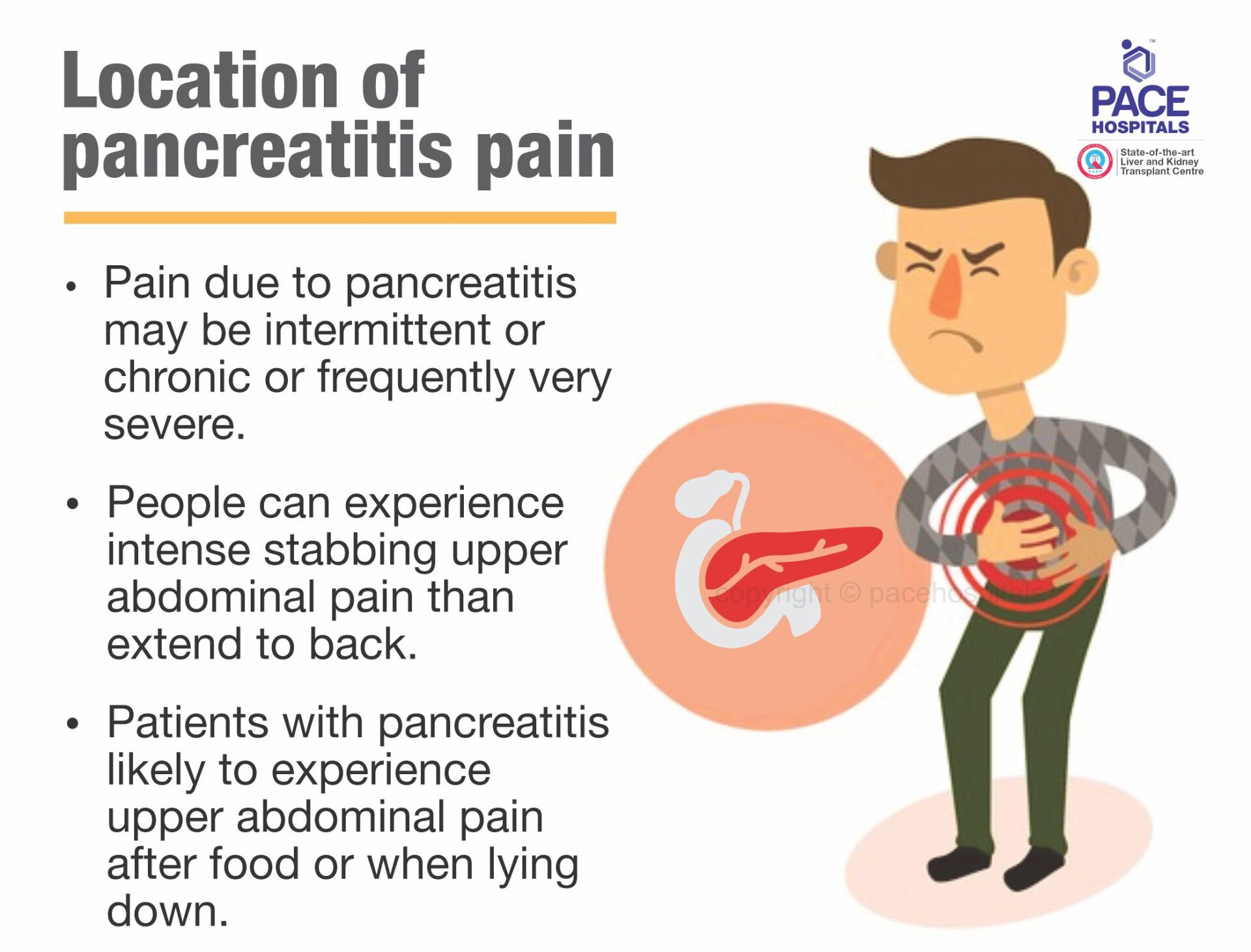 pancreatitis pain location in human body - severe abdominal pain
