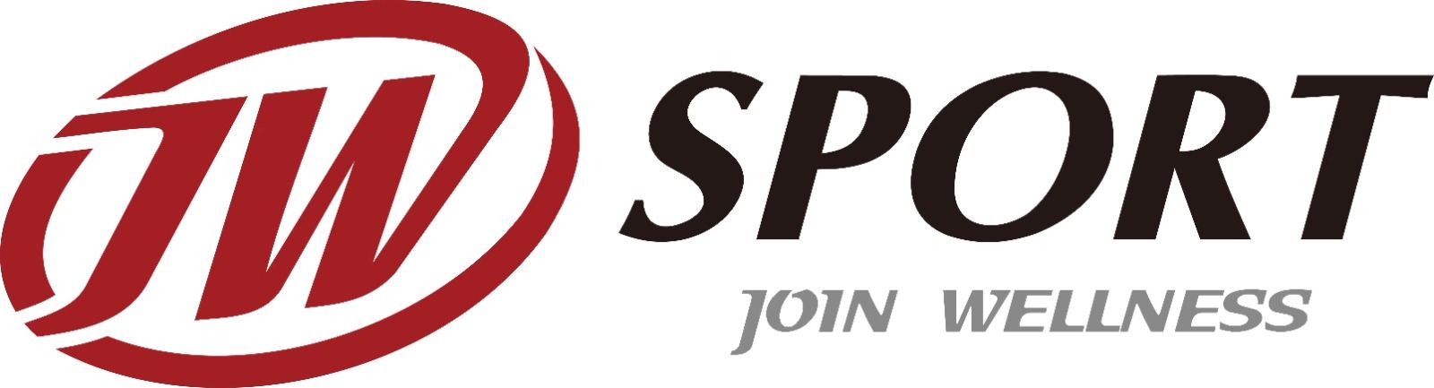 The logo for jw sport is red and black and says join wellness.