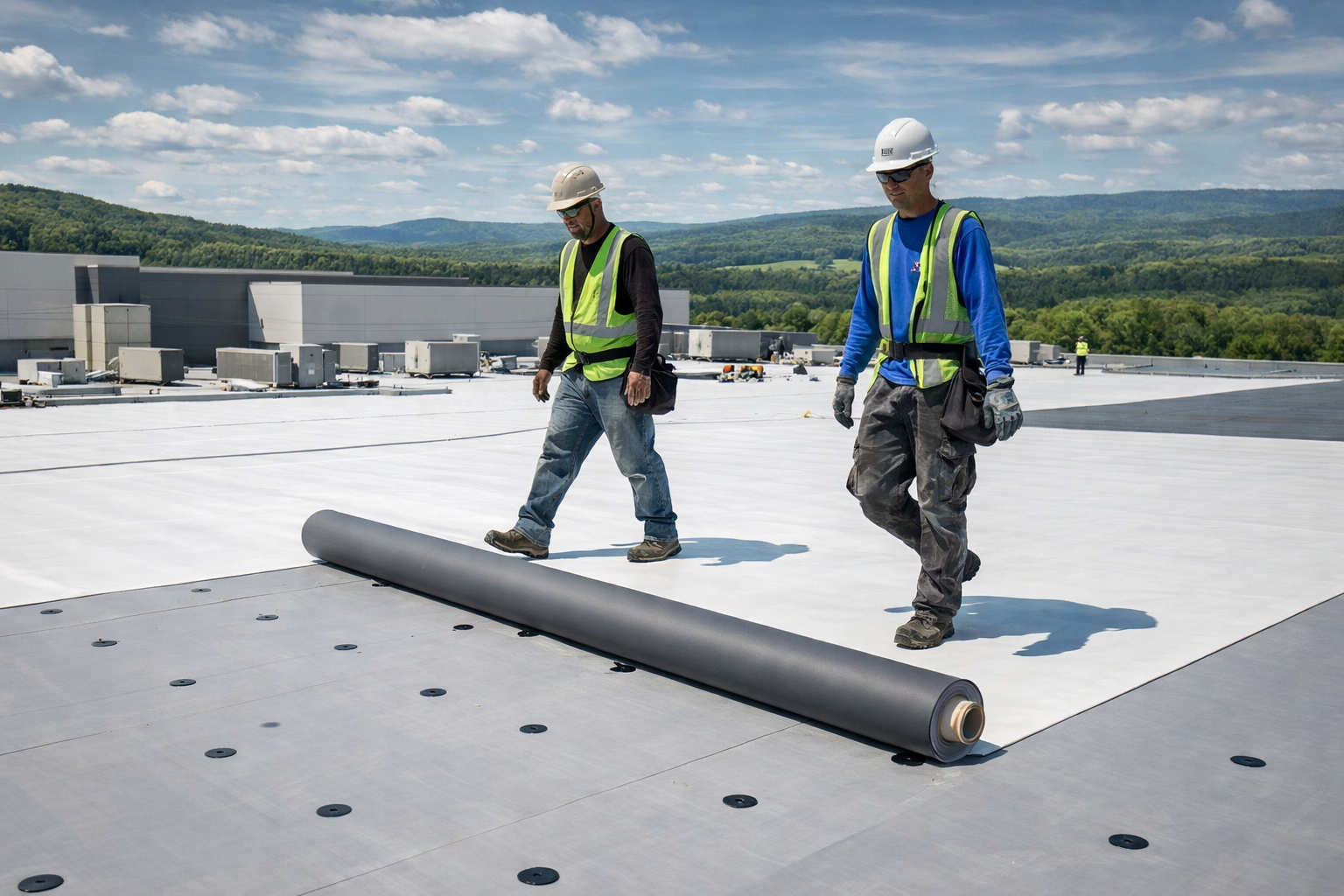 commercial Metal roof under construction in  Howard