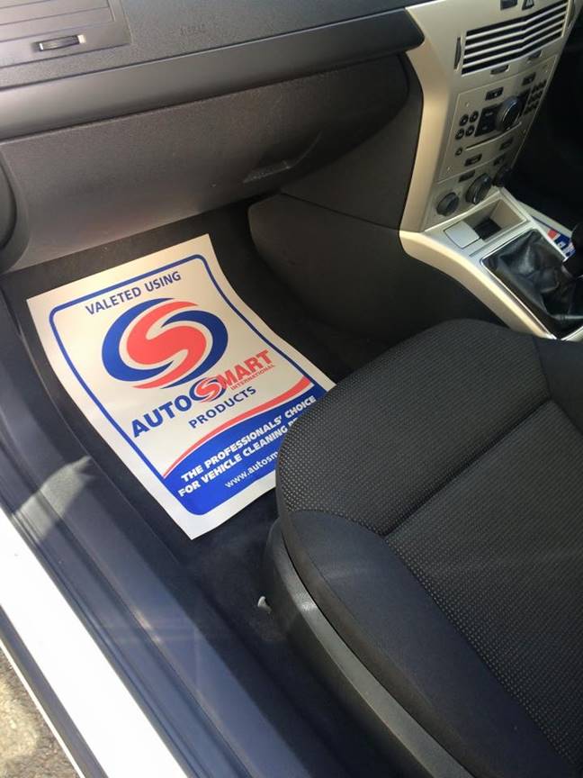 Passenger seat with valet seal sticker