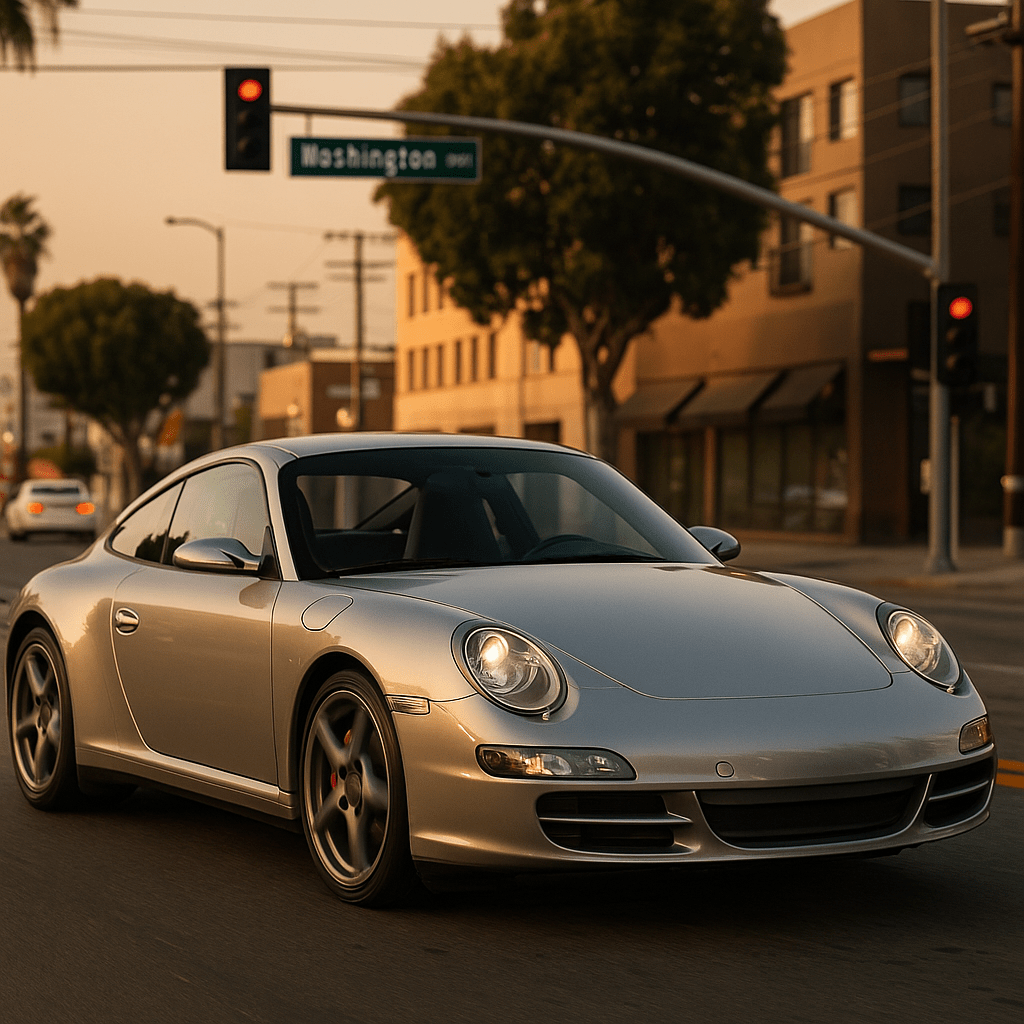 2006 Porsche 911 Carrera 4S parked on street in Los Angeles after crankshaft position sensor repair 