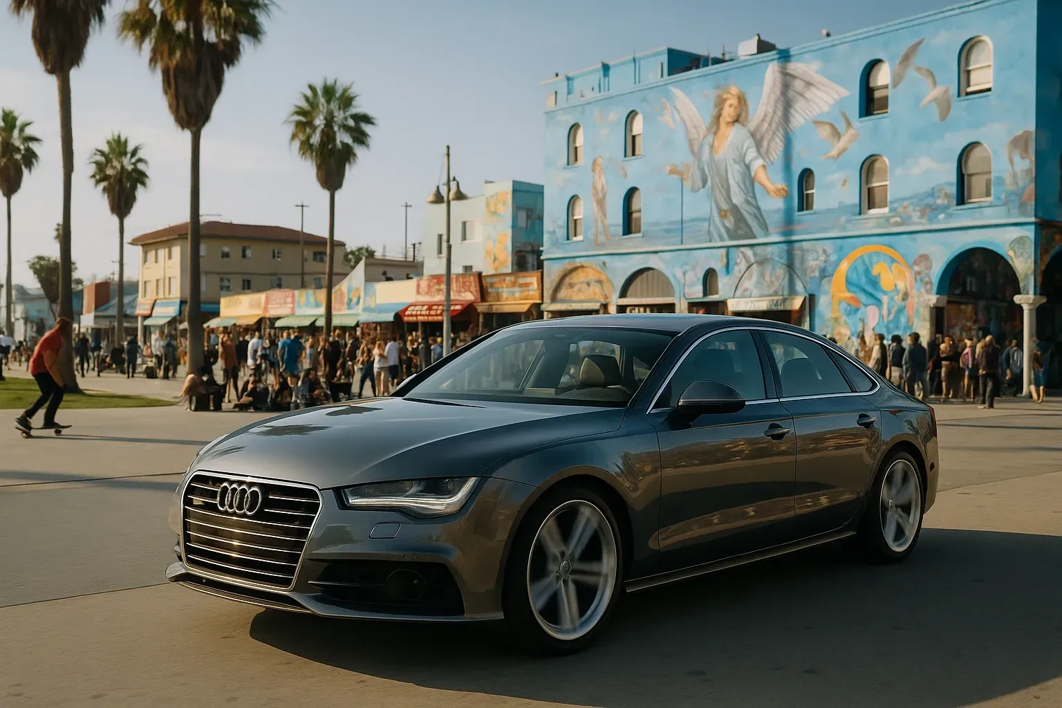 2014 Audi A7 parked on street in Los Angeles after supercharger removal and coolant leak repair to f