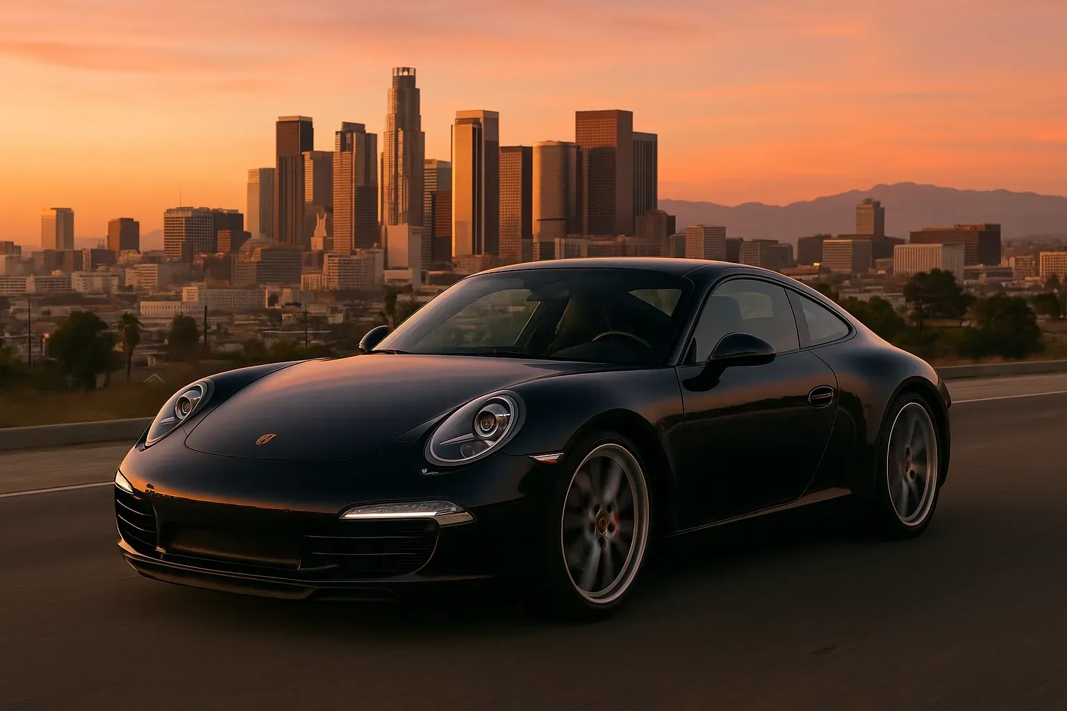 2014 Porsche 911 Carrera 4S parked street in Los Angeles after PDK transmission service to fix leak