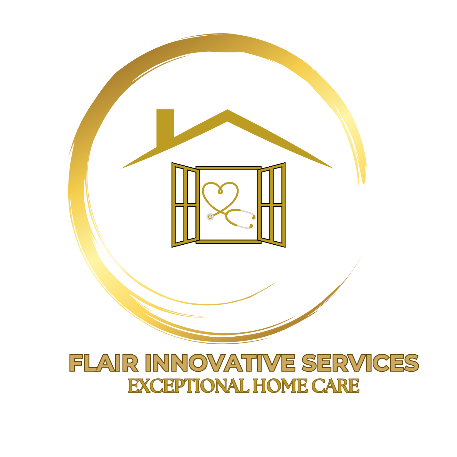 A logo for flair innovative services exceptional home care