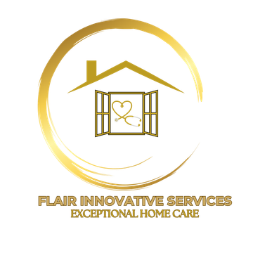 A logo for flair innovative services exceptional home care