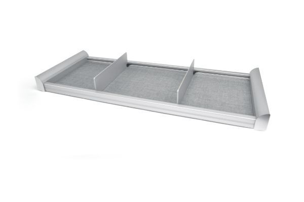 Matte Aluminum Color Option For Divided Shelf Organizer