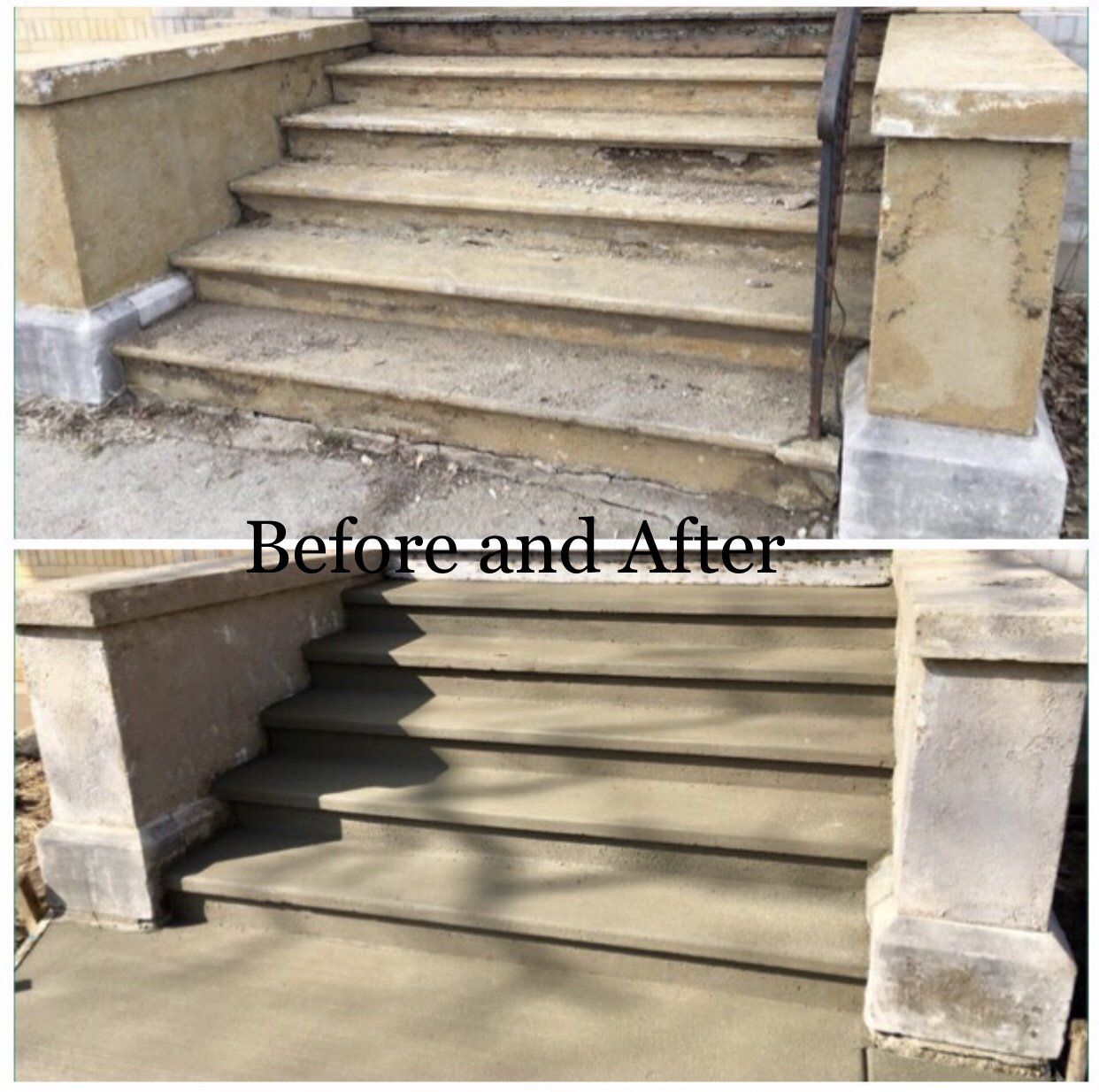 Stairs  Before and After — Lake Geneva, WI — Borskie Concrete Construction LLC