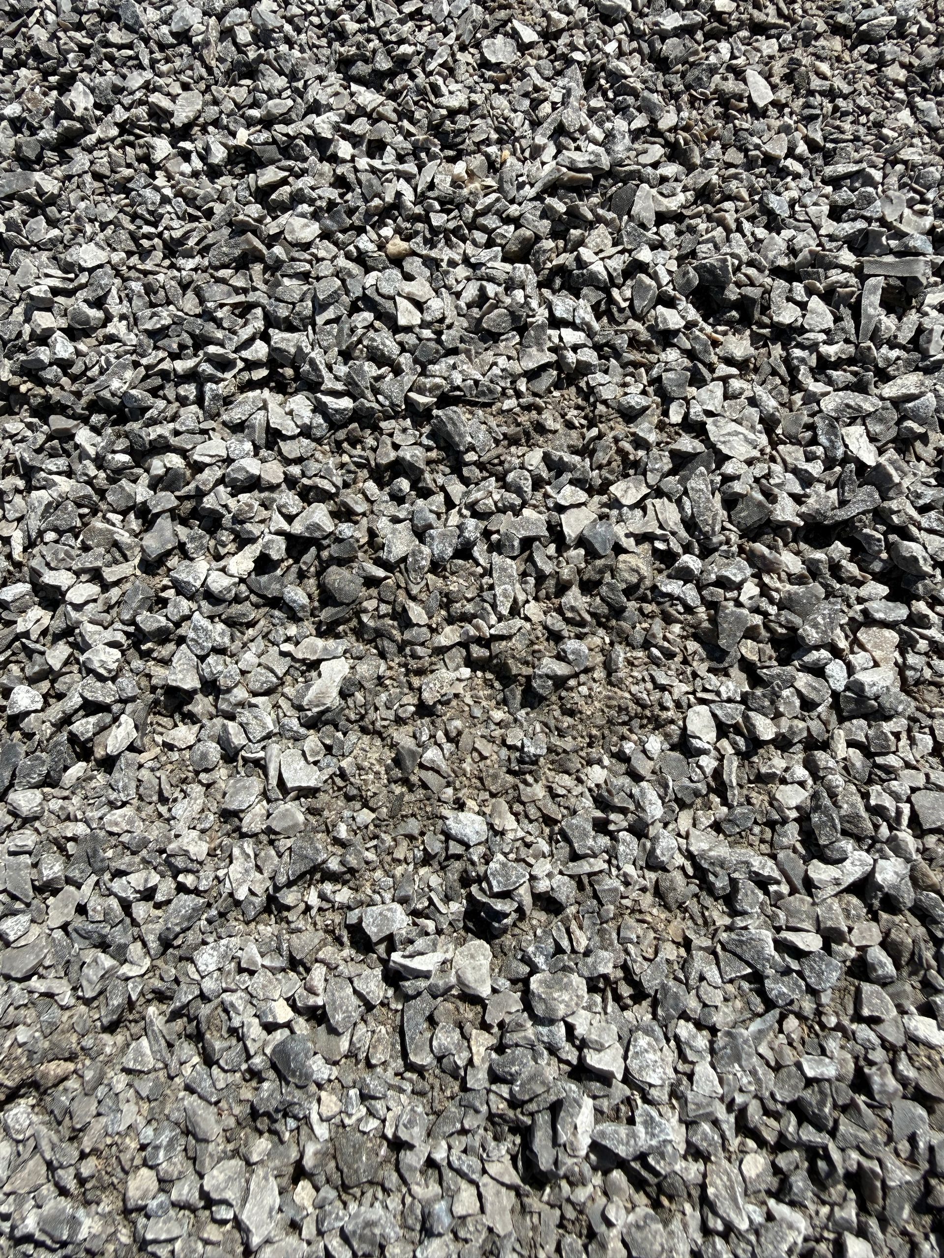 Close-up of limestone screenings stone