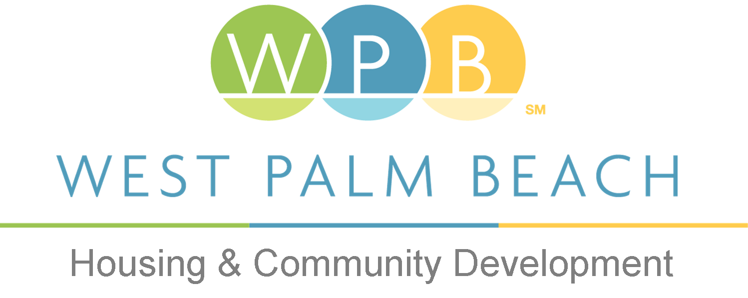 a logo for west palm beach housing and community development