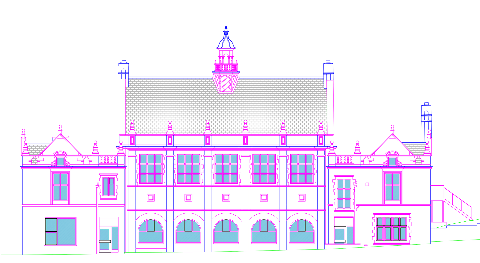 Scaled CAD elevation created from high resolution drone photogrammetry